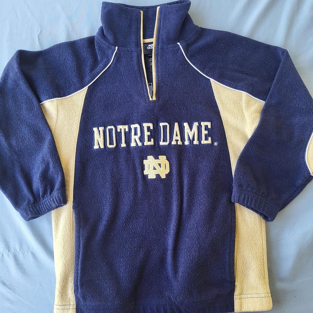 Vintage Adidas Notre Dame Fleece 1/4 Zip Pullover Youth S